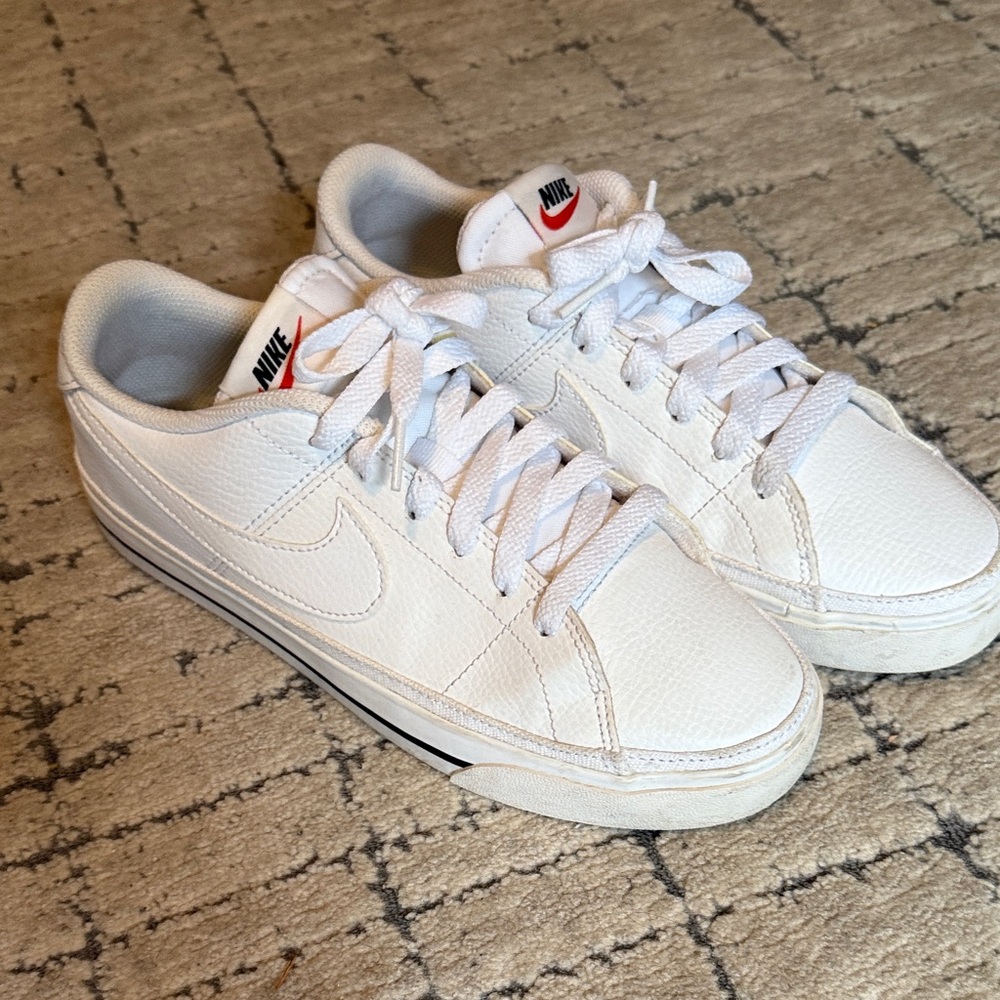 Nike Classic White Sneakers with Red Accents